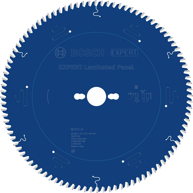 Discos para serras circulares. Bosch Accessories (Lâmina de serra circular EXPERT Laminated Panel, 300 x 3,2/2,2 x 30 mm, T96)