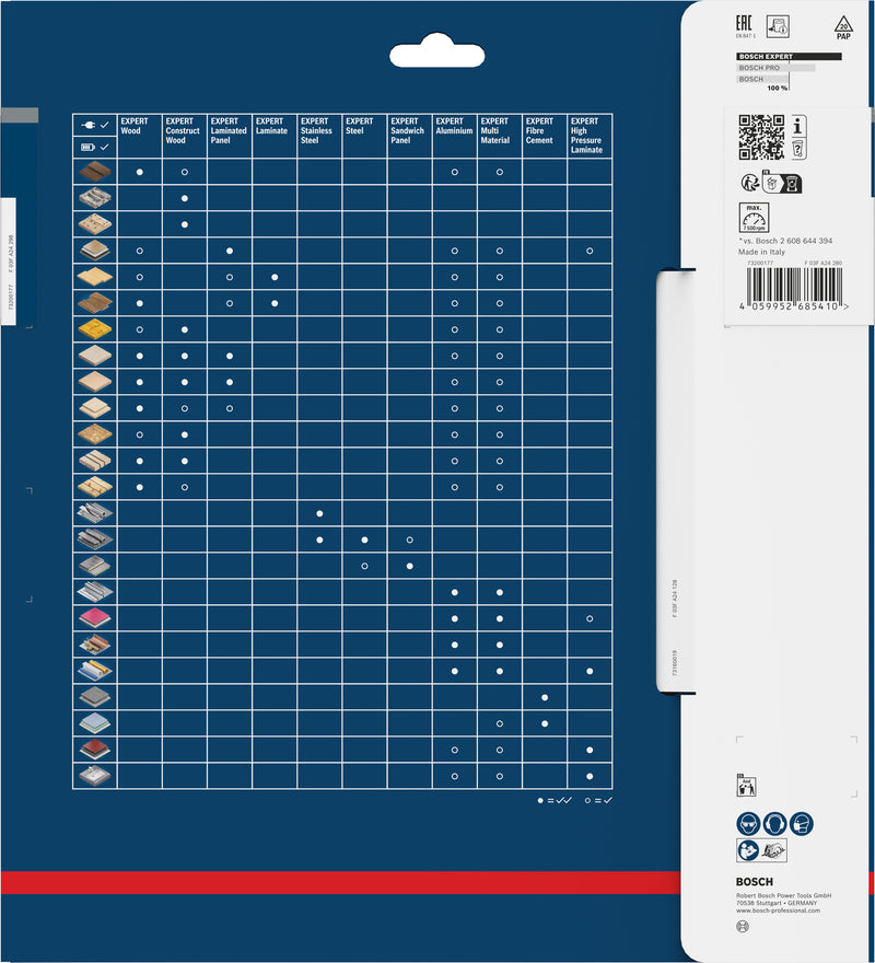 Circular saw blades. Bosch Accessories (EXPERT Laminate circular saw blade, 254 x 2.5/1.8 x 30 mm, T84)
