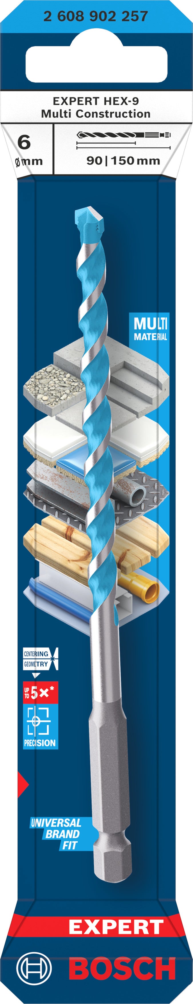 Broca Bosch Accessories (Broca EXPERT HEX-9 Multi Construction, 6 x 90 x 150 mm)
