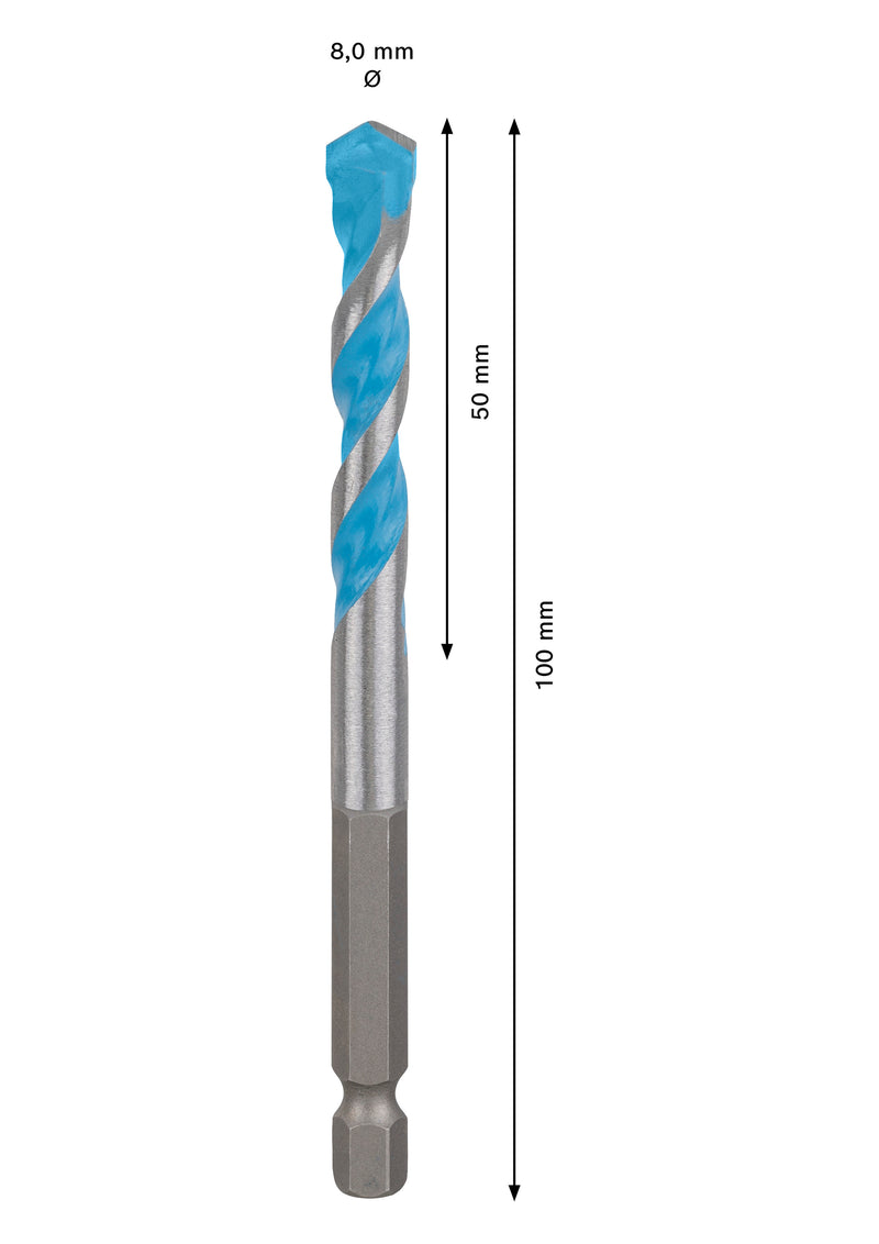 Accesorios Bosch Taladro (Taladro multiusos EXPERT HEX-9, 8 x 50 x 100 mm)