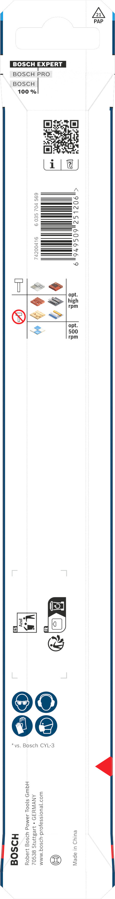 Accesorios Bosch Taladro (Taladro multiusos EXPERT HEX-9, 12 x 200 x 250 mm)