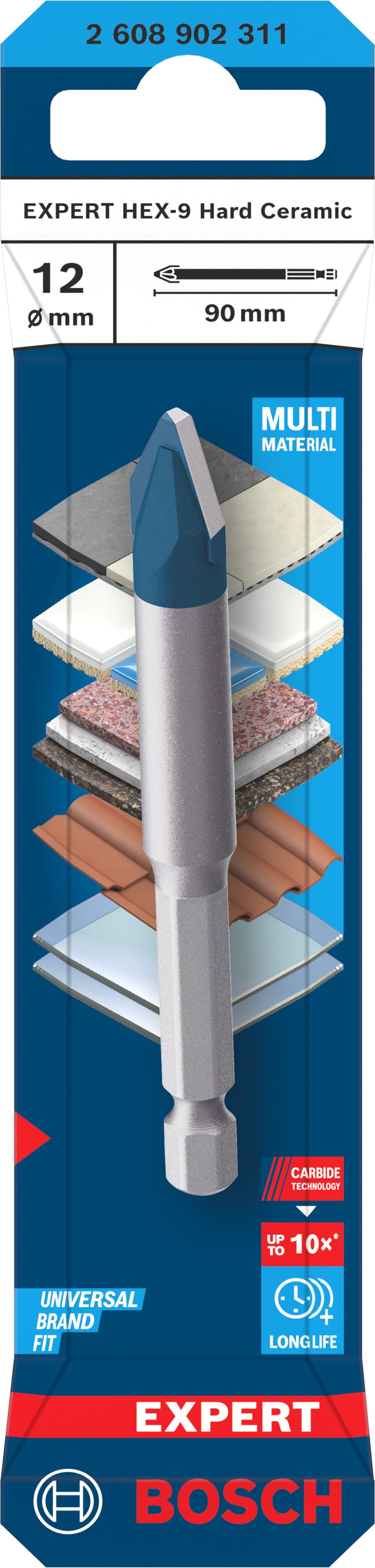 Bosch Accessories Drill (EXPERT HEX-9 Hard Ceramic Drill, 12 x 90 mm)