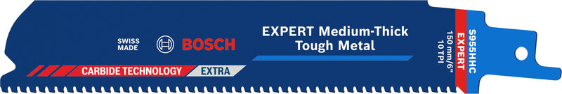 Lâminas de serrote elétrico, especial Bosch Accessories (Lâmina EXPERT Medium-Thick Tough Metal S955HHC, 10 peças)