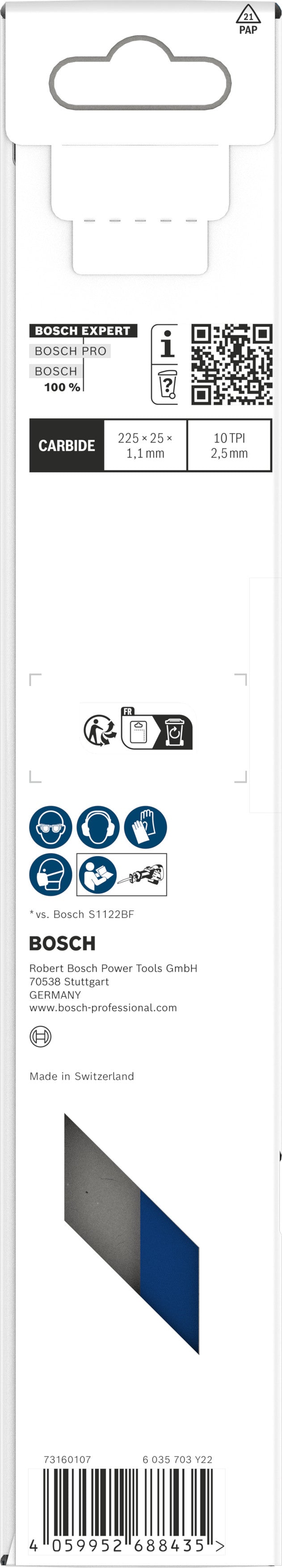 Electric hacksaw blades, Bosch Accessories special (EXPERT Medium-Thick Tough Metal Blade S1155HHC)