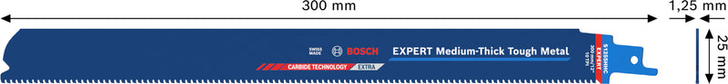 Lâminas de serrote elétrico, especial Bosch Accessories (Lâmina EXPERT Medium-Thick Tough Metal S1255HHC)