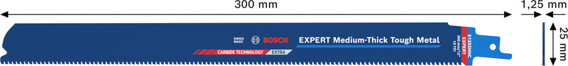 Hojas de sierra eléctrica, accesorios especiales de Bosch (Expert Medium-Thick Tough Metal Blade S1255HHC, 10 piezas)
