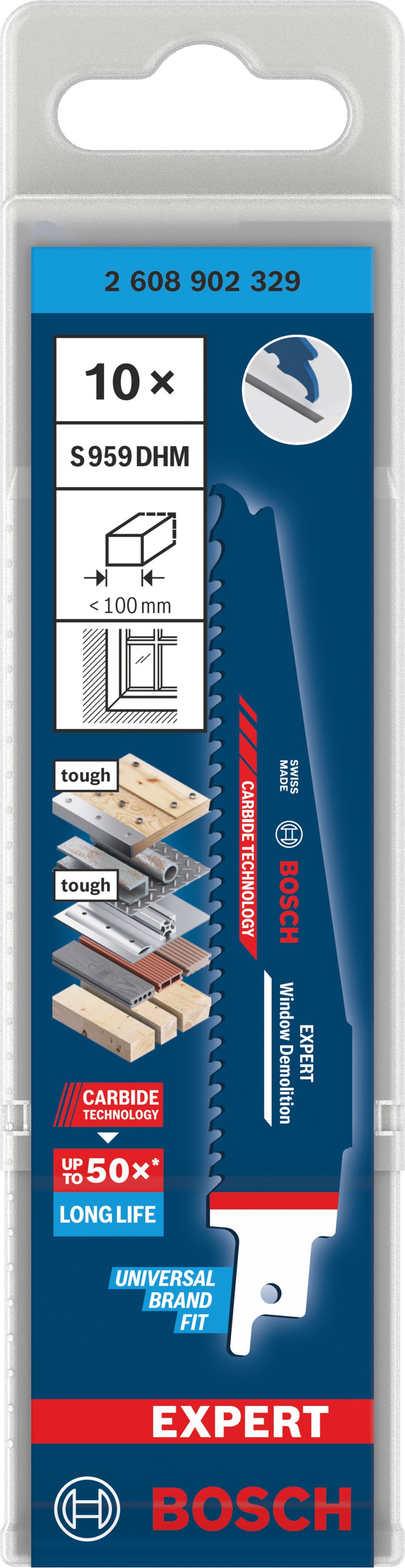 Electric saw blades, Bosch Accessories special (EXPERT Window Demolition S959DHM blade, 10 pieces)