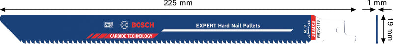 Lâminas de serrote elétrico, especial Bosch Accessories (Lâmina EXPERT Hard Nail Pallets S1123CHM)