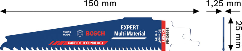 Lâminas de serrote elétrico, especial Bosch Accessories (Lâmina EXPERT Multi Material S959XHM)