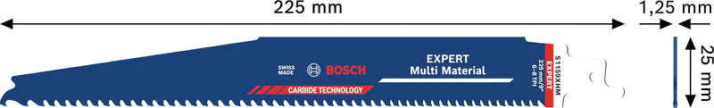 Lâminas de serrote elétrico, especial Bosch Accessories (Lâmina EXPERT Multi Material S1159XHM, 10 peças)