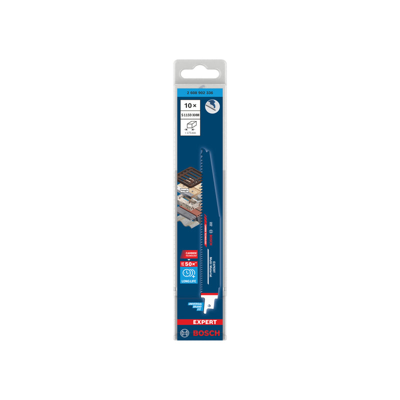 Lâminas de serrote elétrico, especial Bosch Accessories (Lâmina EXPERT Multi Material S1159XHM, 10 peças)