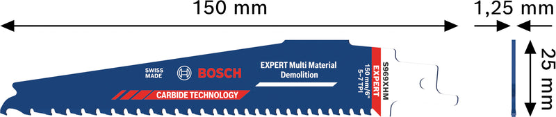 Lâminas de serrote elétrico, especial Bosch Accessories (Lâmina EXPERT Multi Material Demolition S969XHM)