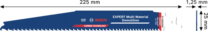 Hojas de sierra eléctrica, accesorios especiales de Bosch (Expert Multi Material Demolition Blade S1169XHM)