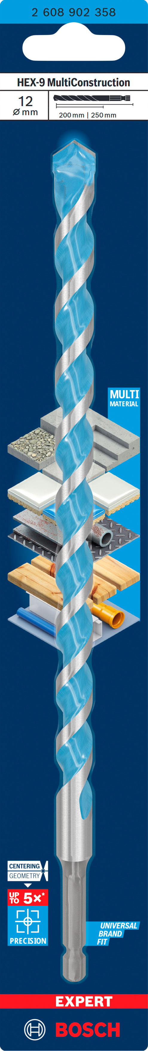 Bosch EXPERT HEX-9 Multi Construction Drill Bi