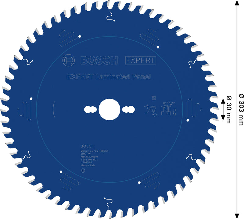 Circular saw blades. Bosch Accessories (EXPERT Laminated Panel circular saw blade, 303 x 3.2/2.2 x 30 mm, T60)