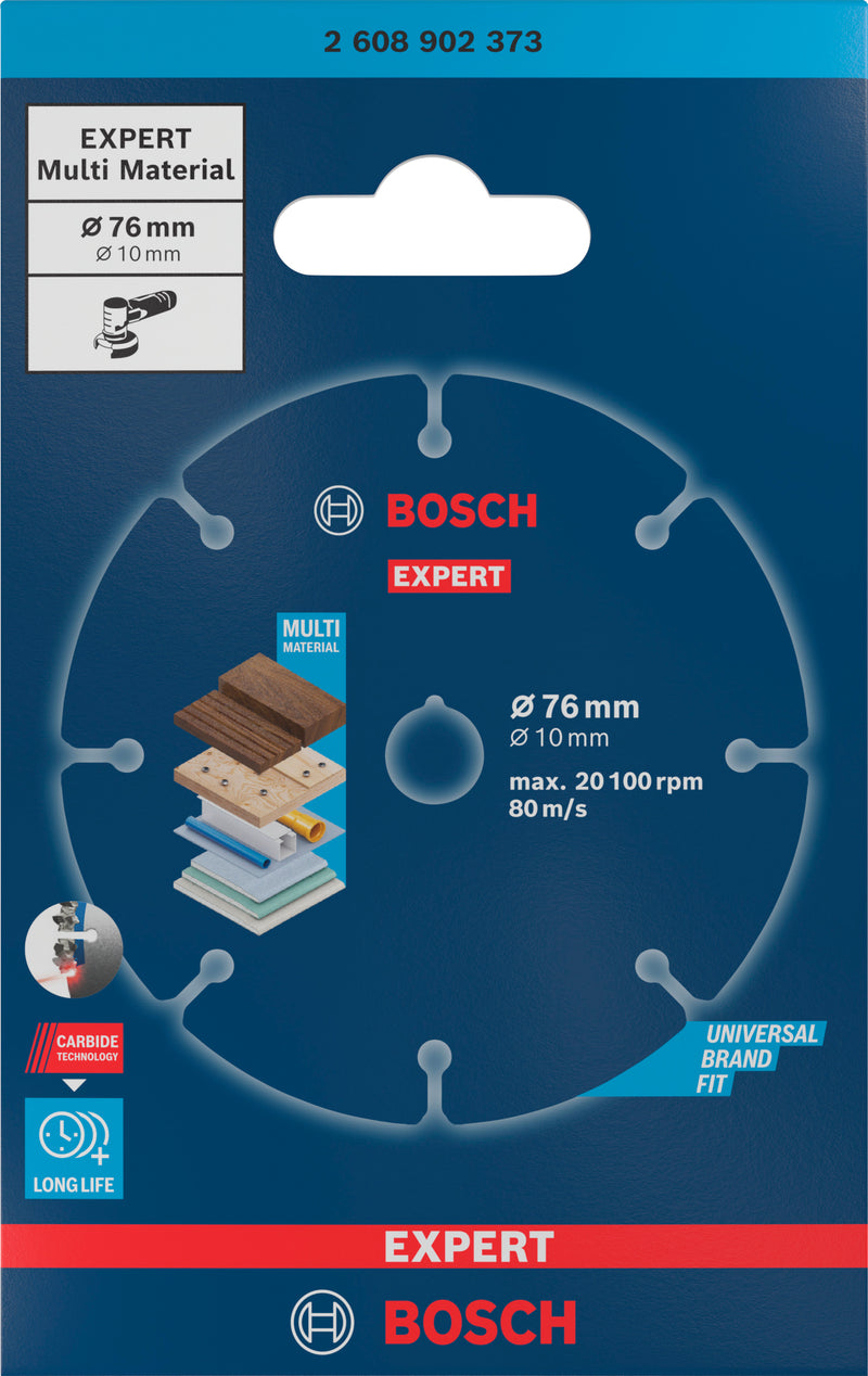 Discos de rebarbar e de corte Bosch Accessories (Disco abrasivo de carboneto EXPERT Multi Material, 76 x 10 mm)