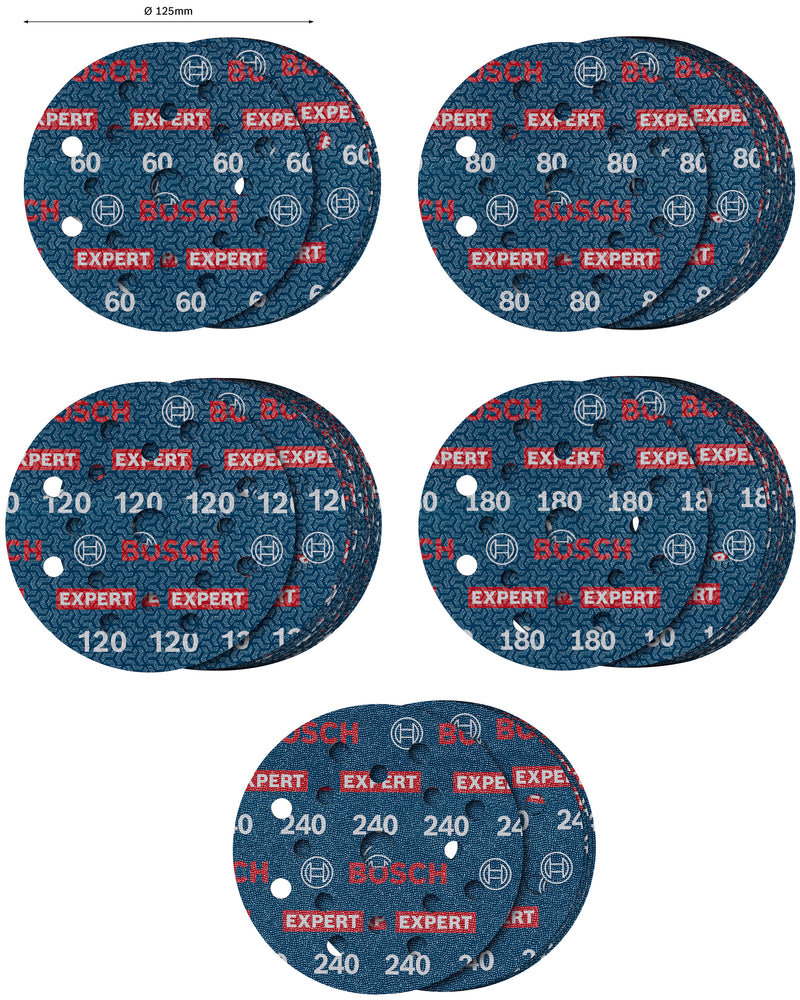 Bosch EXPERT O780,125mm,5x60/15x80/15x120/15x1