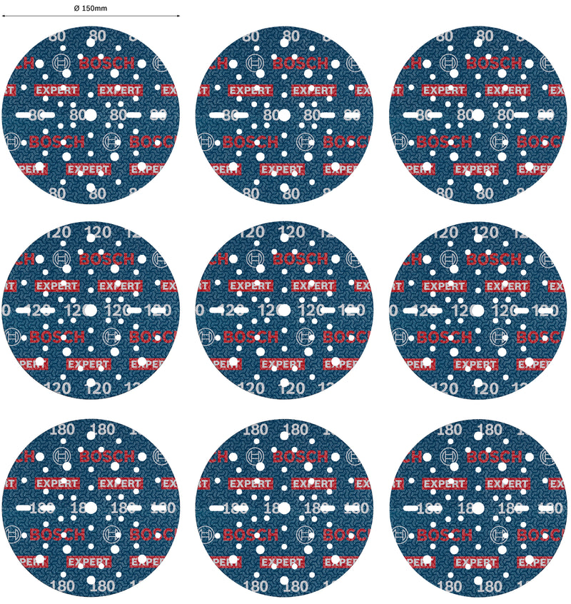 Bosch EXPERT O780,150mm,3x80/3x120/3x180,9