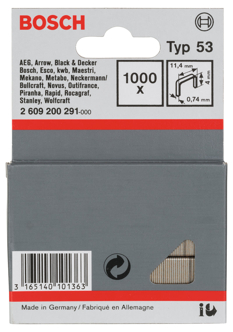 Grampo de arame fino Bosch, tipo 53