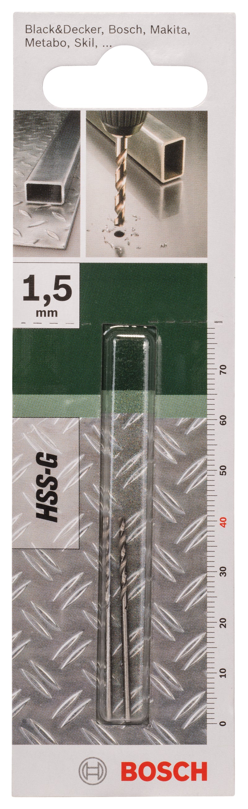 Bosch Drills for metal HSS-G, DIN 338D= 1.5 mm; C= 40 mm