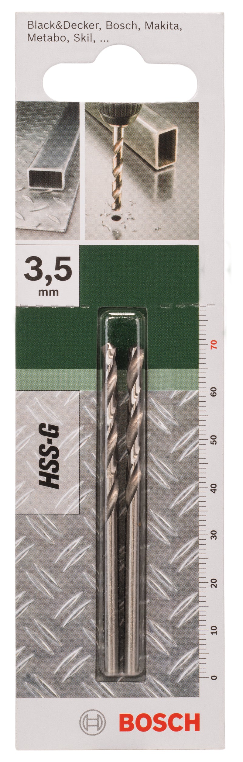 Brocas Bosch para metal HSS-G, DIN 338D= 3,5 mm; L= 70 mm