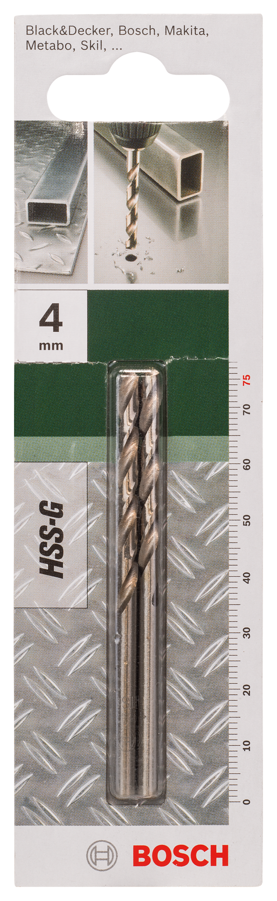 Brocas Bosch para metal HSS-G, DIN 338D= 4,0 mm; L= 75 mm