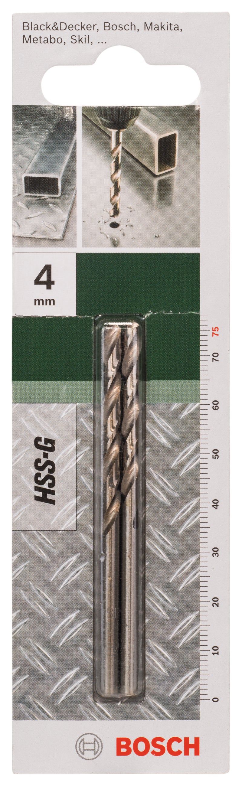 Brocas Bosch para metal HSS-G, DIN 338D= 4,0 mm; L= 75 mm