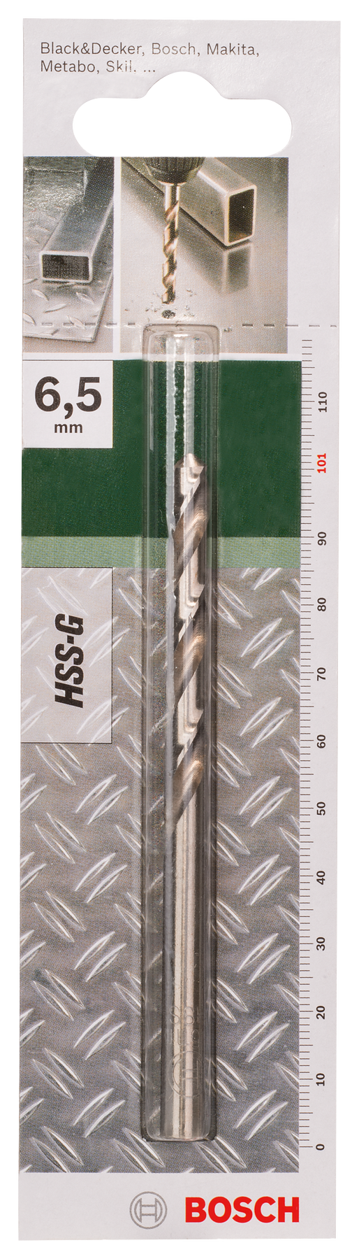 Bosch Drills for metal HSS-G, DIN 338D= 6.5 mm; C= 101 mm