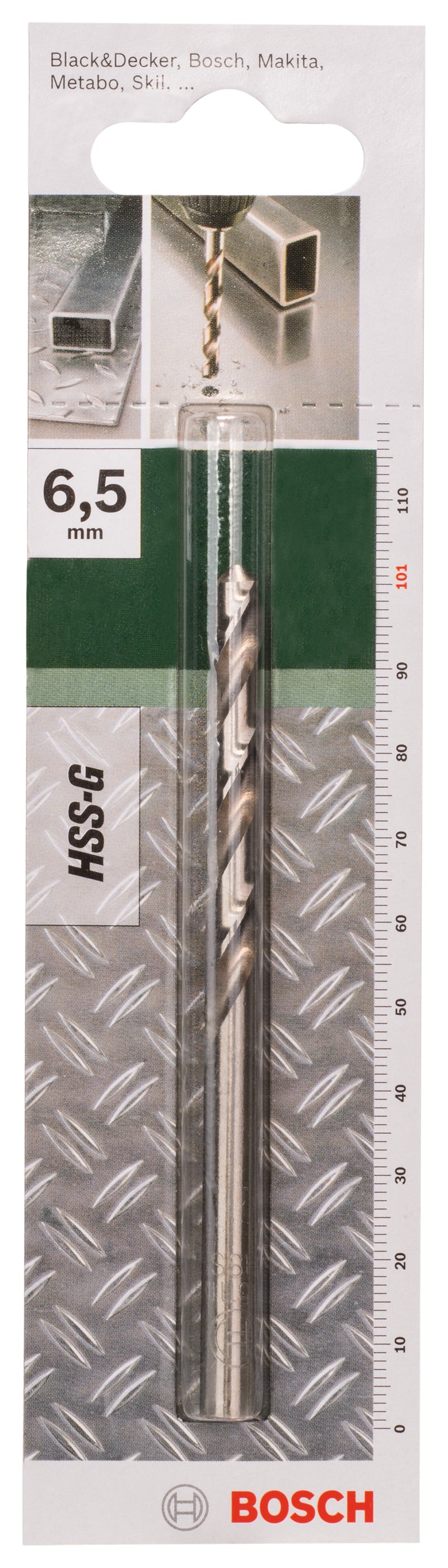 Bosch Drills for metal HSS-G, DIN 338D= 6.5 mm; C= 101 mm