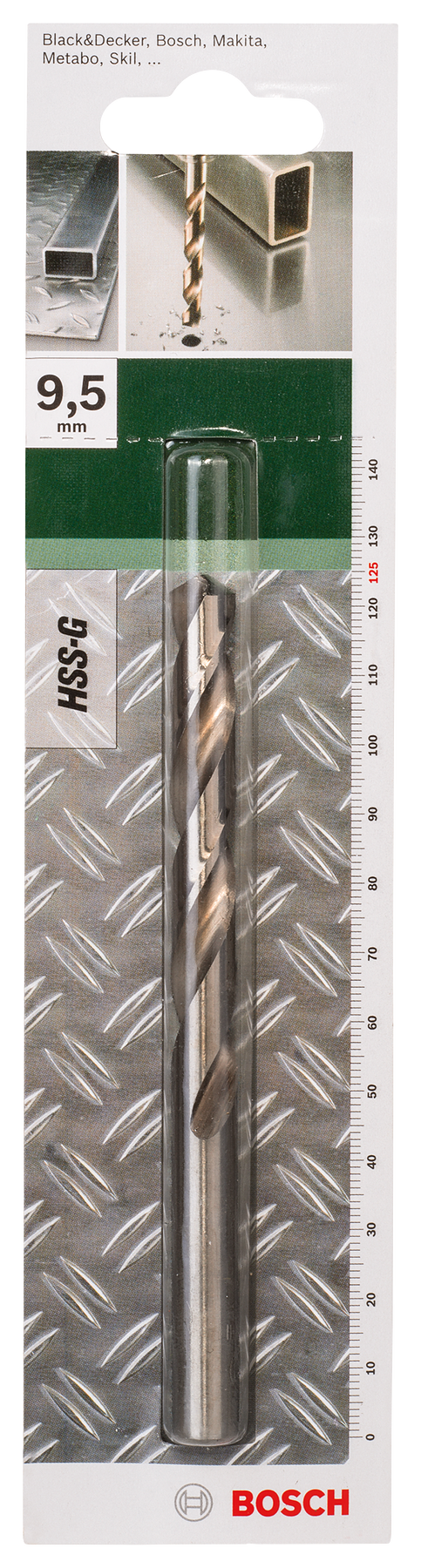Brocas Bosch para metal HSS-G, DIN 338D= 9,5 mm; L= 125 mm