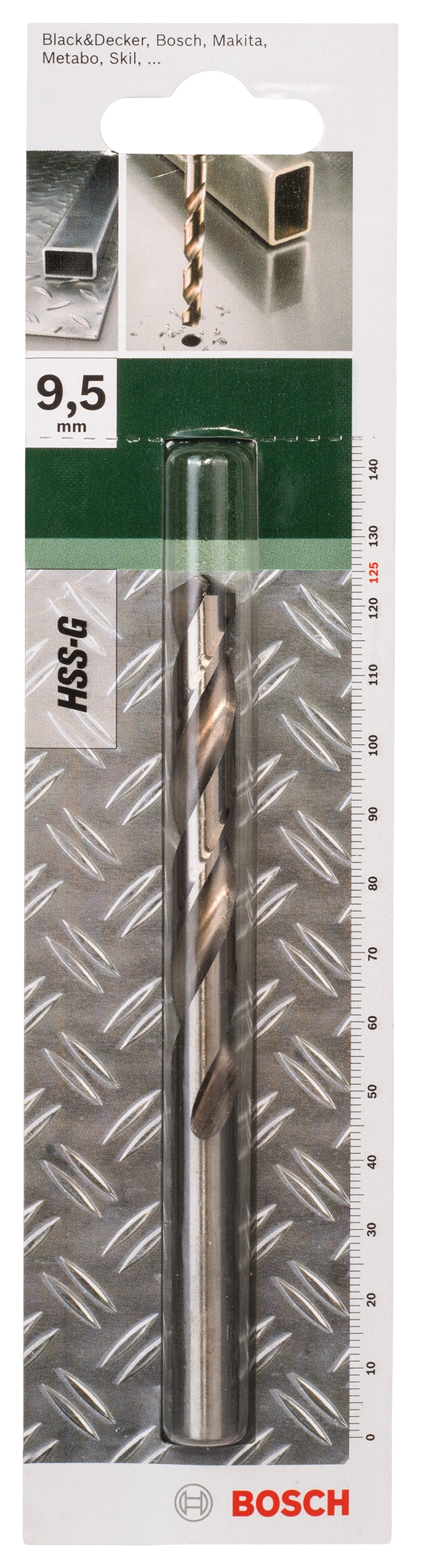 Brocas Bosch para metal HSS-G, DIN 338D= 9,5 mm; L= 125 mm
