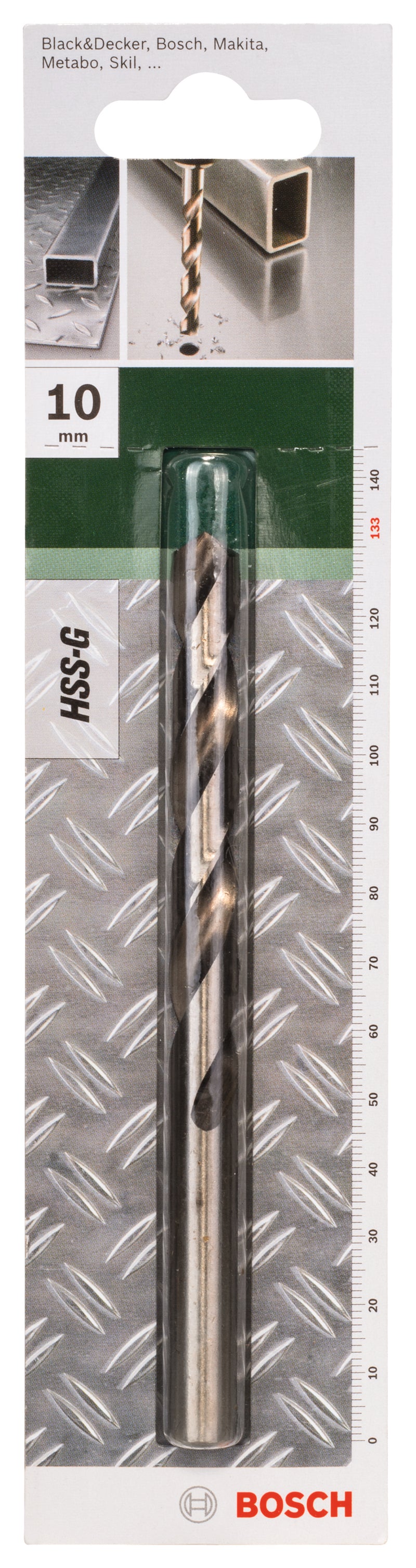 Brocas Bosch para metal HSS-G, DIN 338D= 10,0 mm; L= 133 mm