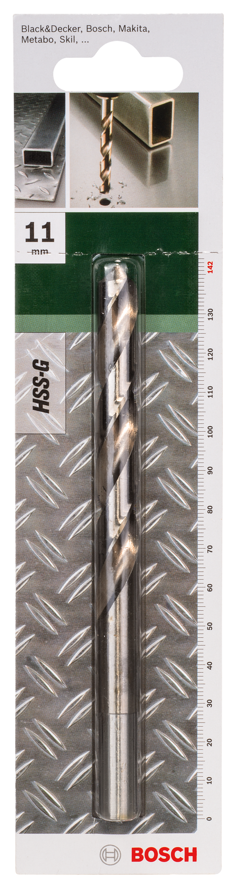 Brocas Bosch para metal HSS-G, DIN 338D= 11,0 mm; L= 142 mm