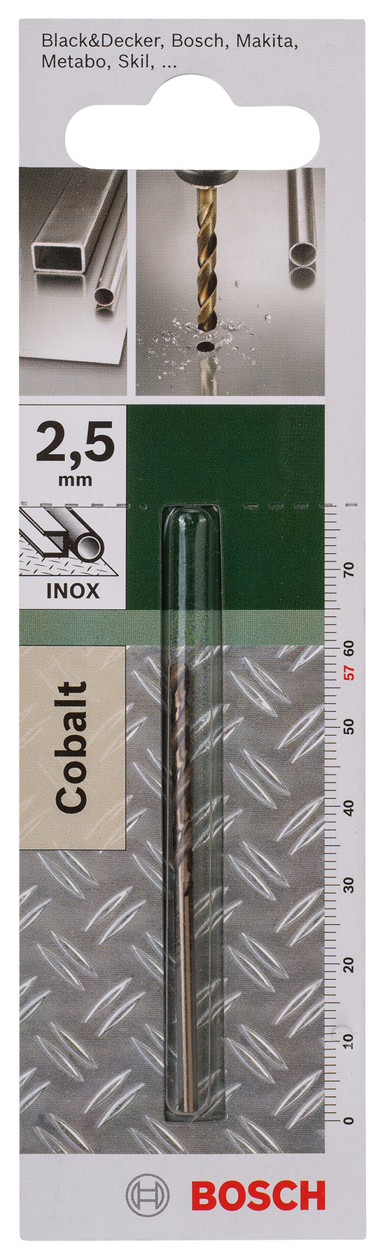 Brocas para metal Bosch HSS-Co, DIN 338D = 2,5 mm; L = 57 mm