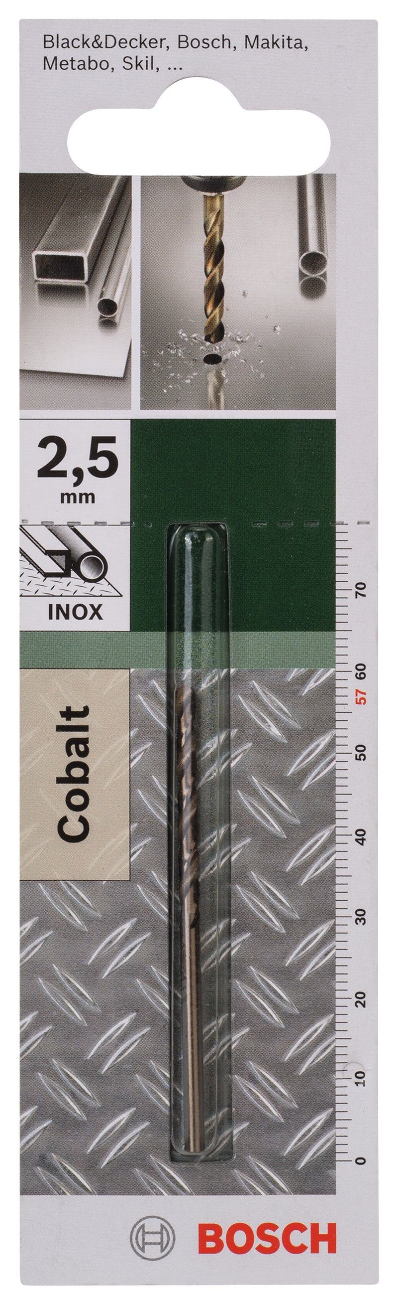 Brocas para metal Bosch HSS-Co, DIN 338D = 2,5 mm; L = 57 mm