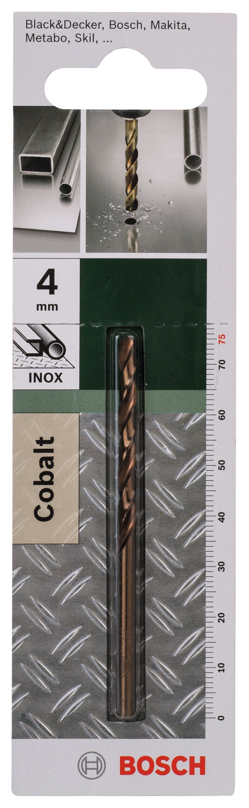 Brocas para metal Bosch HSS-Co, DIN 338D = 4,0 mm; L = 75 mm