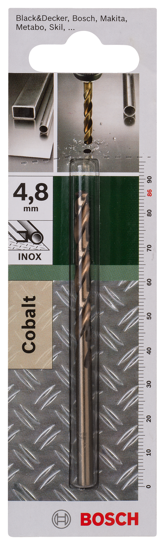 Brocas para metal Bosch HSS-Co, DIN 338D = 4,8 mm; L = 86 mm