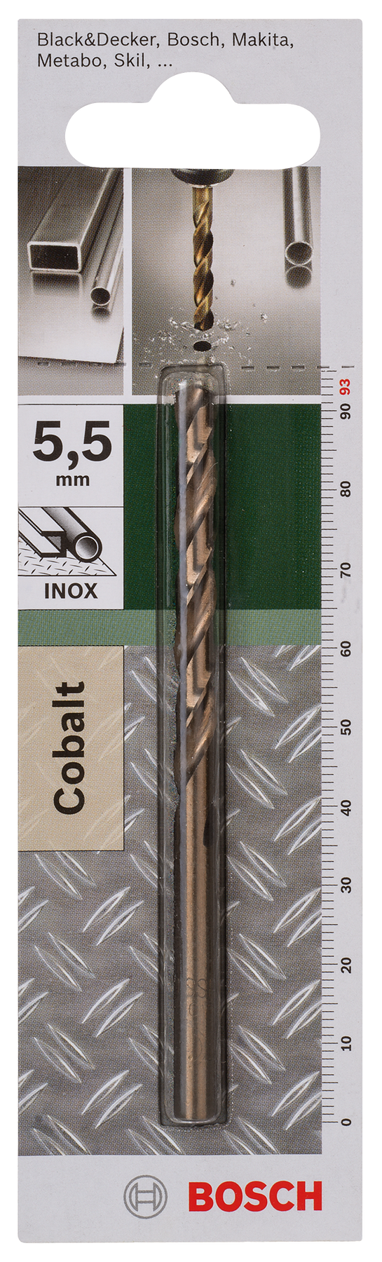 Brocas para metal Bosch HSS-Co, DIN 338D = 5,5 mm; L = 93 mm