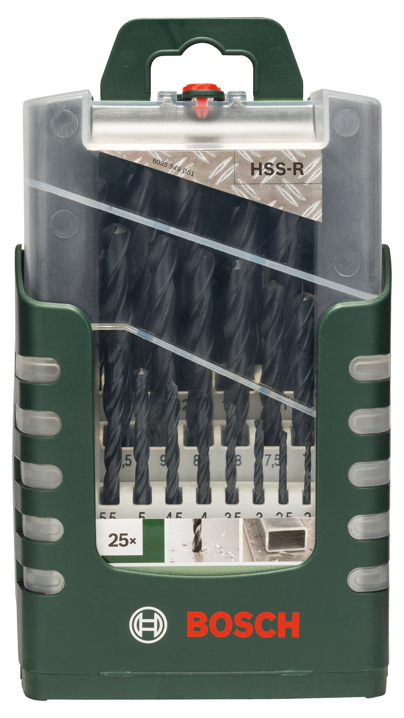 Bosch Set of 19 metal drill bits HSS-R, DIN 3381.0; 1.5; 2.0; 2.5; 3.0; 3.5; 4.0; 4.5; 5.0; 5.5; 6.0; 6.5; 7.0; 7.5; 8.0; 8.5; 9.0; 9.5; 10.0mm