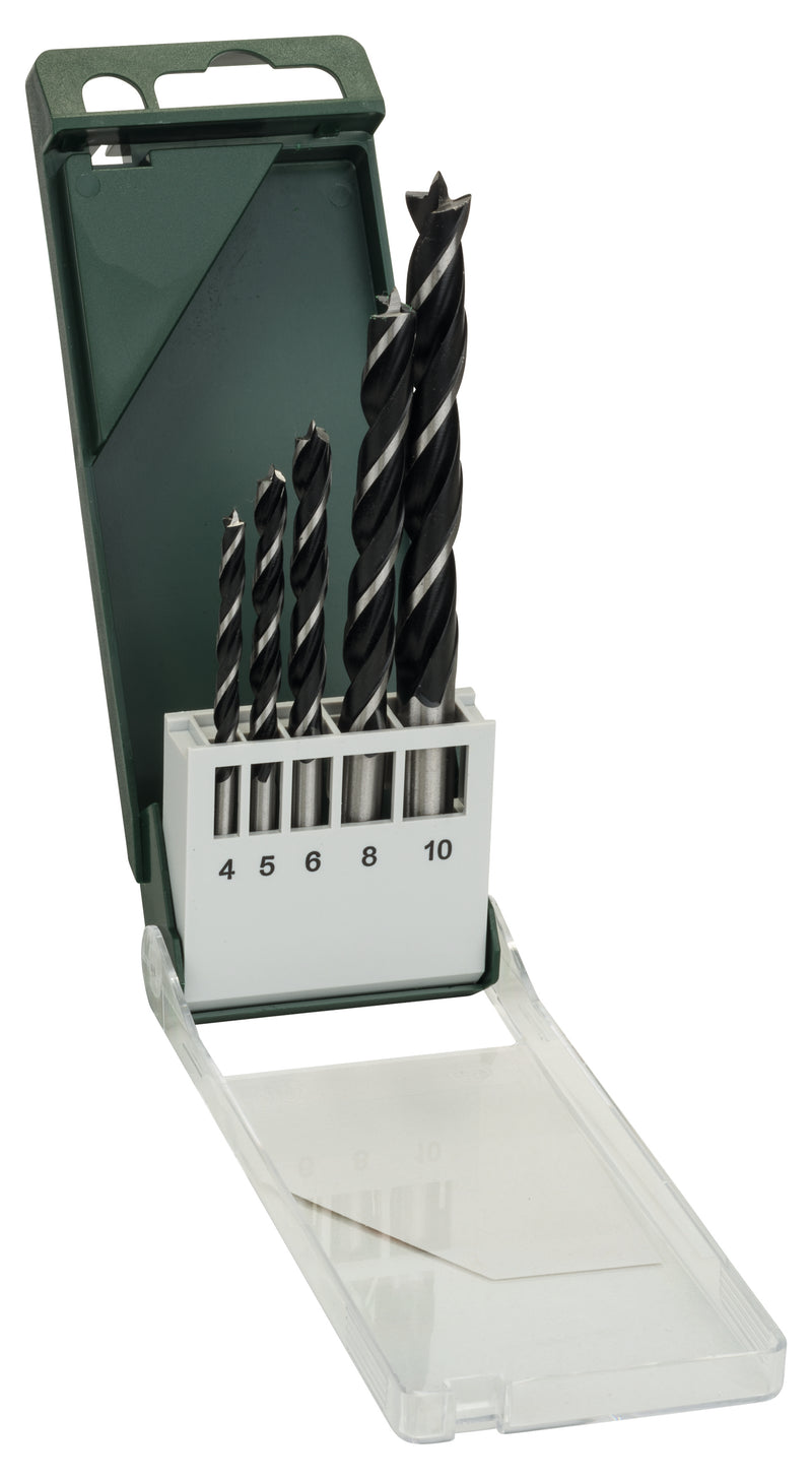 Bosch Set of 5 spiral drill bits for wood 4.0; 5.0; 6.0; 8.0; 10.0 mm
