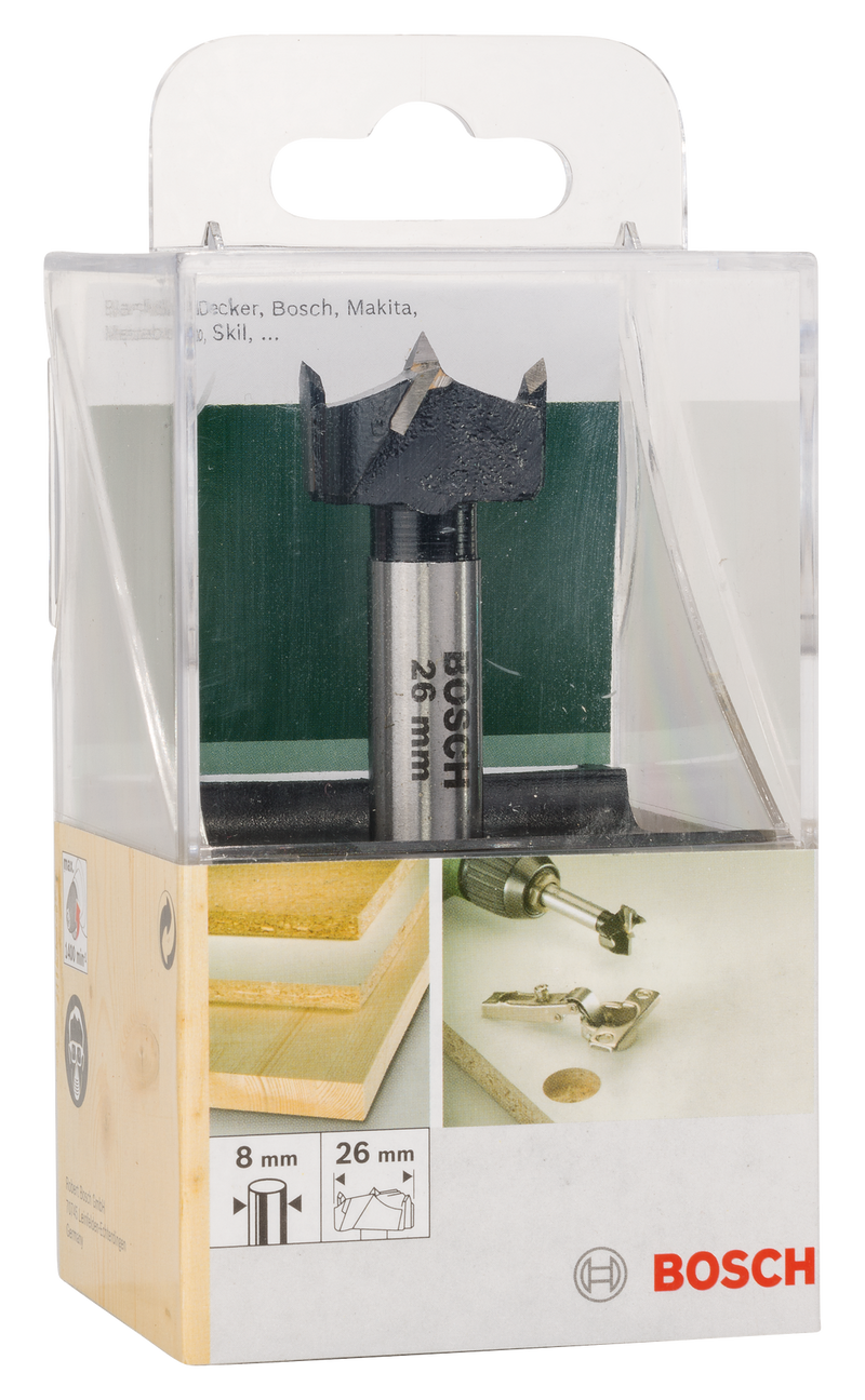 Broca de carboneto Bosch para dobradiças, DIN 7483 GD= 26,0 mm; L= 90 mm