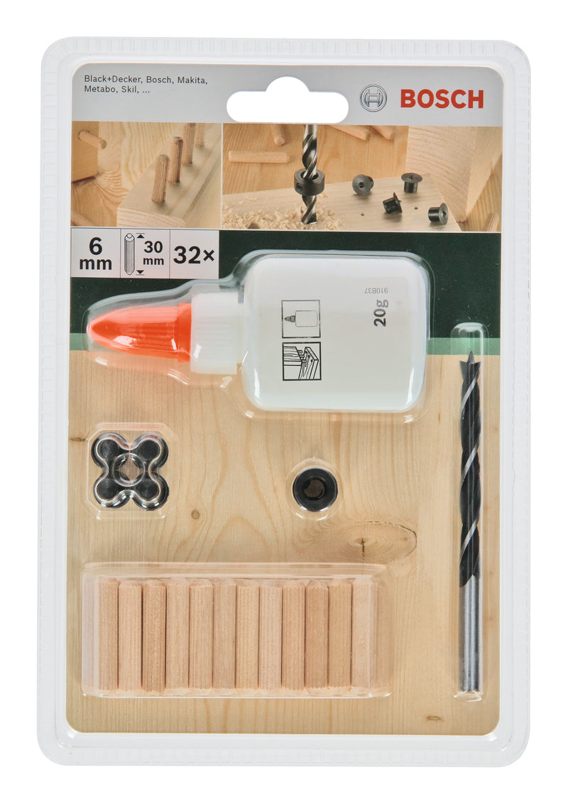 Conjunto de cavilhas Bosch 6X30mm, 32 peças