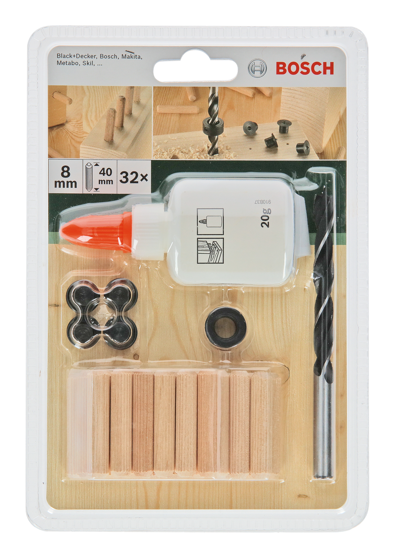 Conjunto de cavilhas Bosch 8X40mm, 32 peças