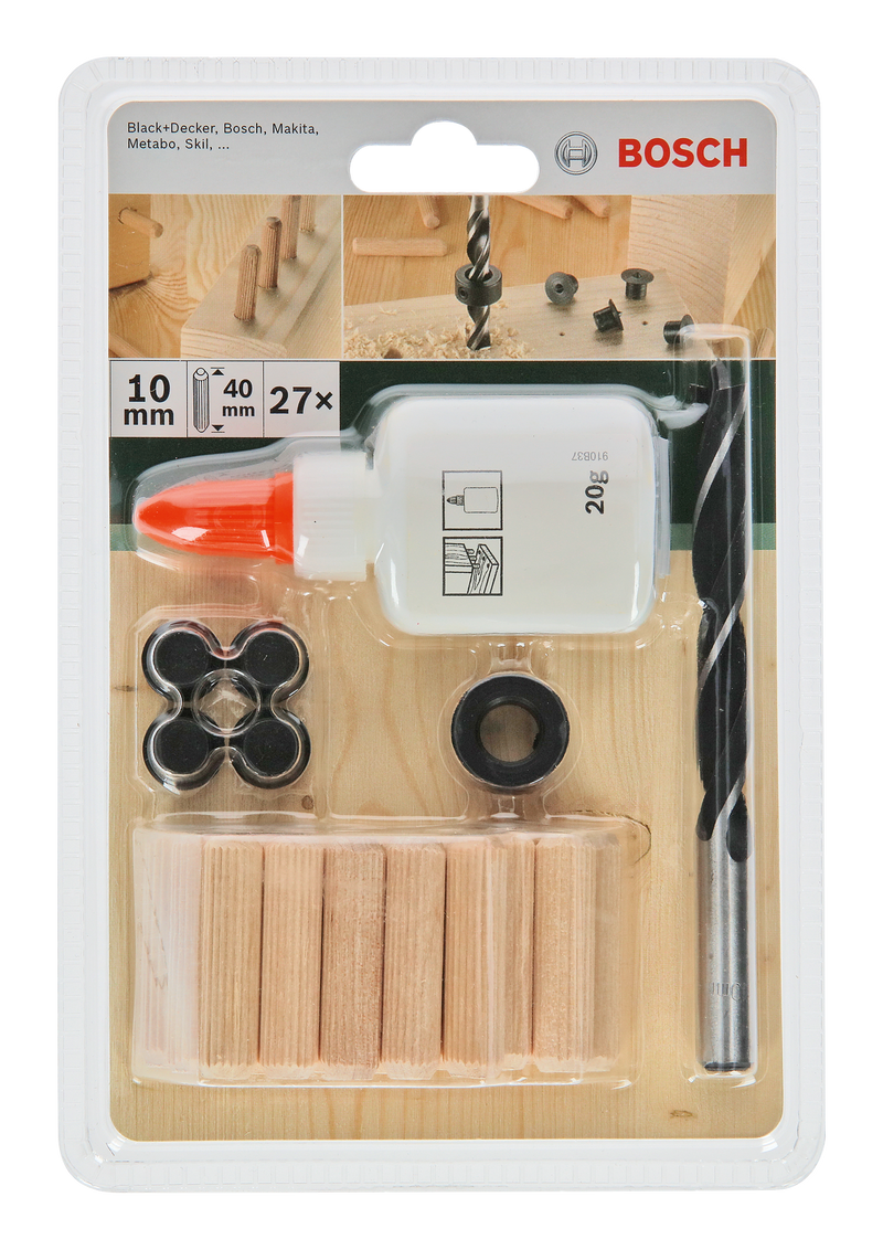 Bosch Dowel Set 10X40Mm, 27Pc