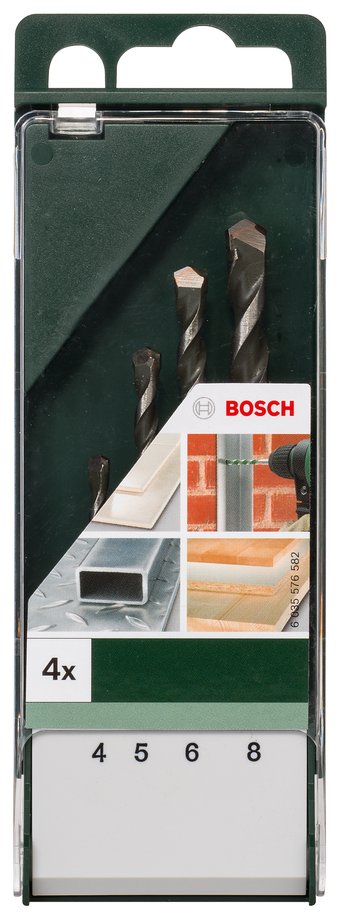 Juego de 4 taladros multifunción Bosch: 4,0 mm x 75 mm; 5,0 mm x 85 mm; 6,0 mm x 100 mm; 8,0 mm x 120 mm
