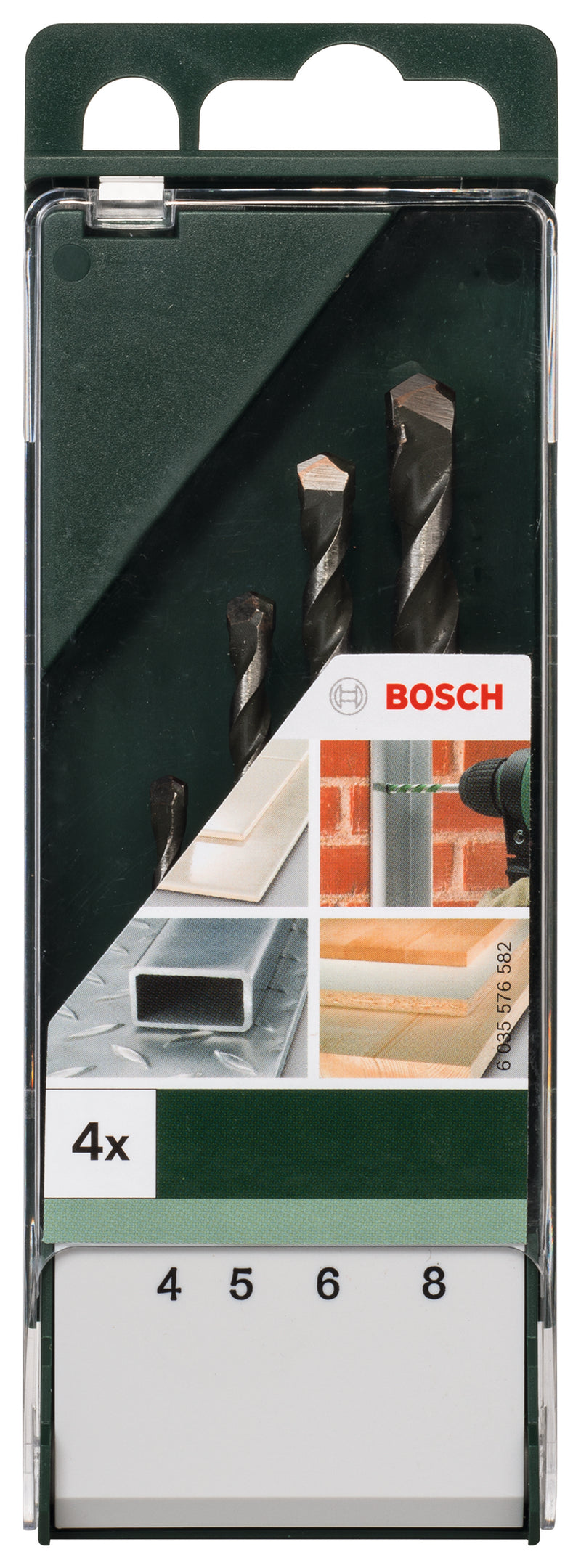Juego de 4 taladros multifunción Bosch: 4,0 mm x 75 mm; 5,0 mm x 85 mm; 6,0 mm x 100 mm; 8,0 mm x 120 mm