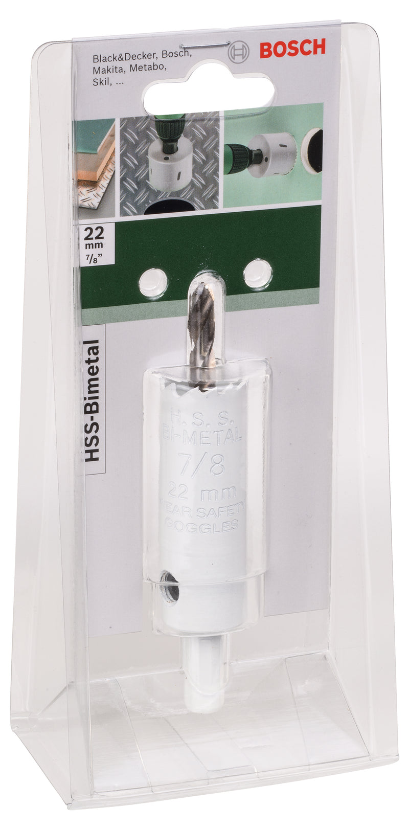 Serra copo bimetálica Bosch HSSDiâmetro = 22 mm