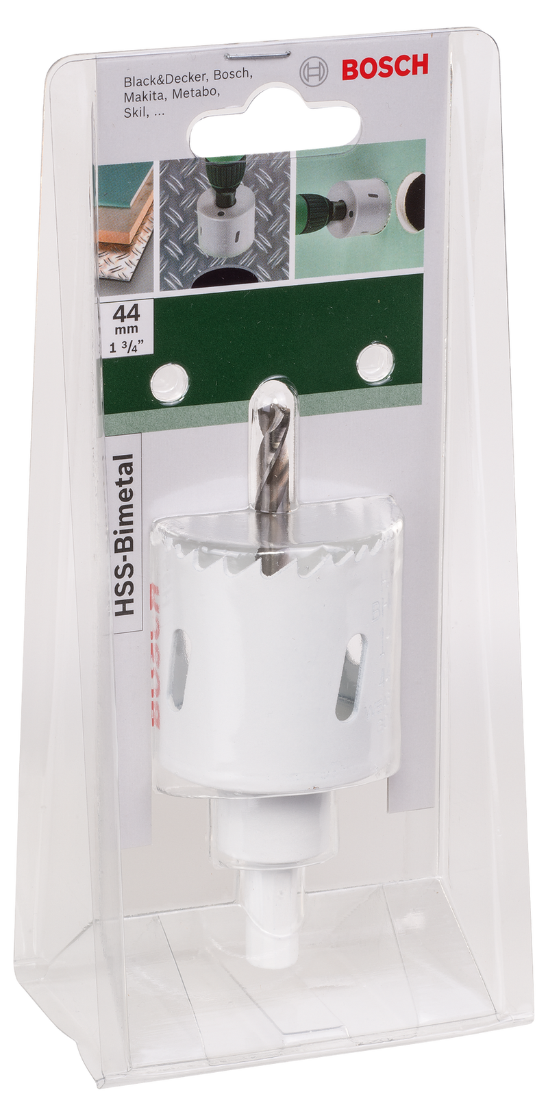 Serra copo bimetálica Bosch HSSDiâmetro = 44 mm