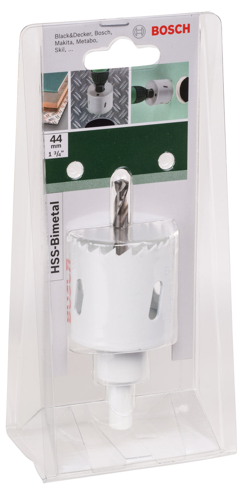 Serra copo bimetálica Bosch HSSDiâmetro = 44 mm