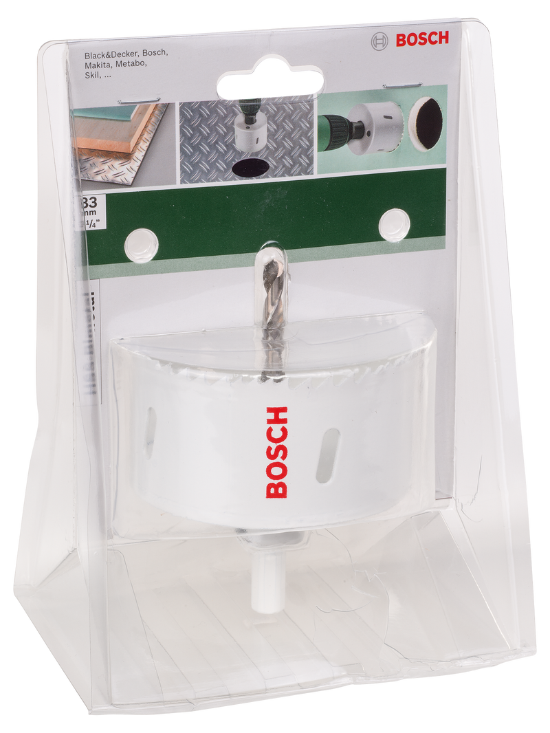 Sierra de corona bimetálica HSS BoschDiámetro = 83 mm